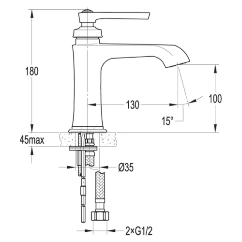 Смеситель на раковину CEZARES LIBERTY-F-LS-01-W0, изображение 4
