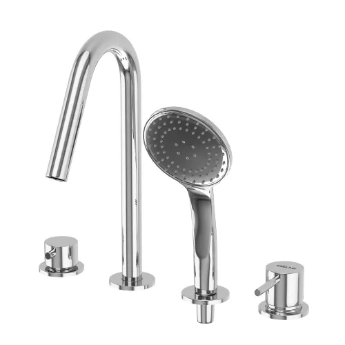 Смеситель на борт ванны CEZARES LEAF-BVDM4-L-01, Выбрать цвет: Хром