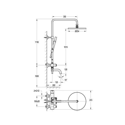 Душевая стойка CEZARES ECO-CVD-BORO, изображение 4