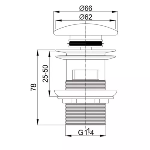 Донный клапан с переливом CEZARES CZR-SAT7-Bi, изображение 2
