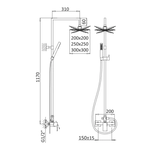Душевая стойка со смесителем CEZARES PORTA-CD-01, изображение 3