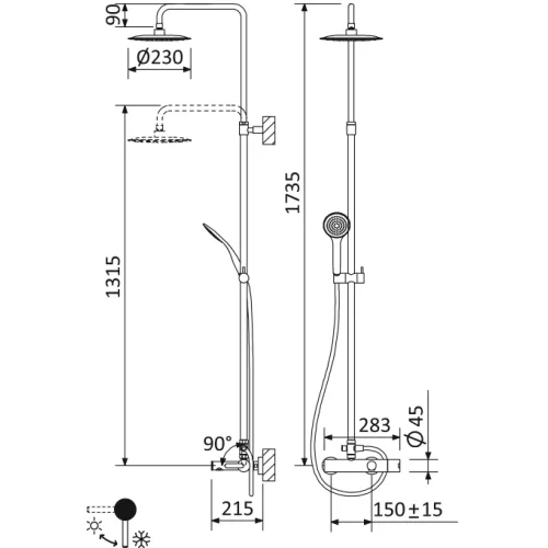 Душевая стойка CEZARES LEAF-CVDA-23-BIO, изображение 2