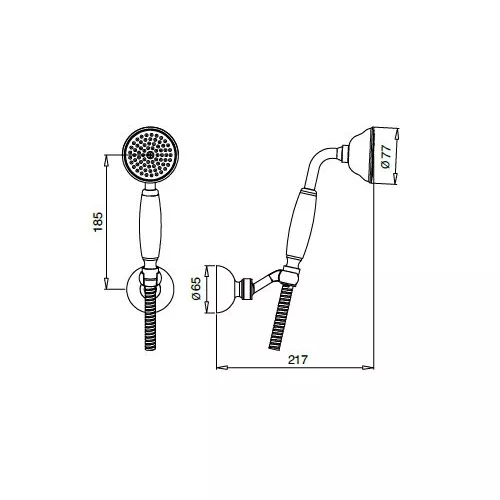Ручной душ со шлангом и держателем CEZARES CZR-KD-01-M, изображение 2