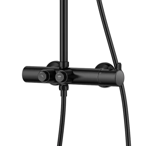 Душевая стойка CEZARES ECO-CD-T-NOP термостат, Выбрать цвет: Чёрный, изображение 2