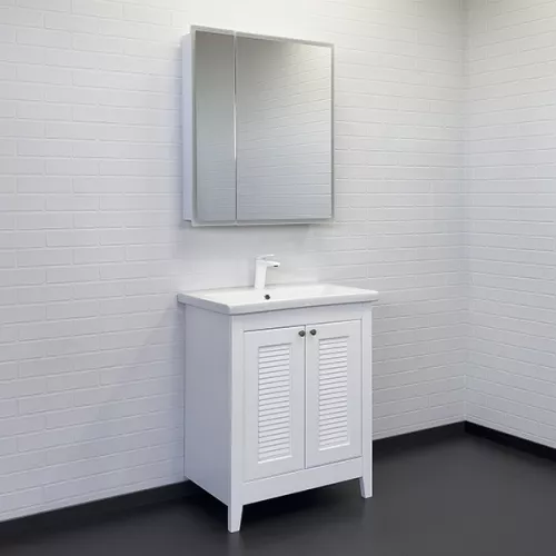 Тумба-умывальник Comforty Классик-70 белый матовый с раковиной Como 70, изображение 4