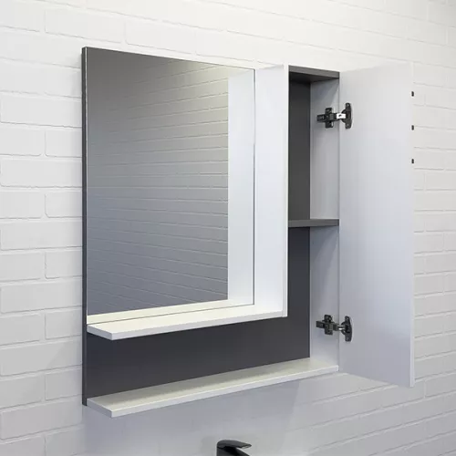 Зеркало-шкаф Comforty Нарва-70-2 белый матовый, изображение 2