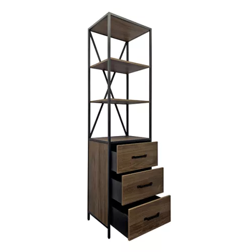 Шкаф-колонна Comforty 55 Лофт с выдвижными ящиками дуб тёмно-коричневый, изображение 2