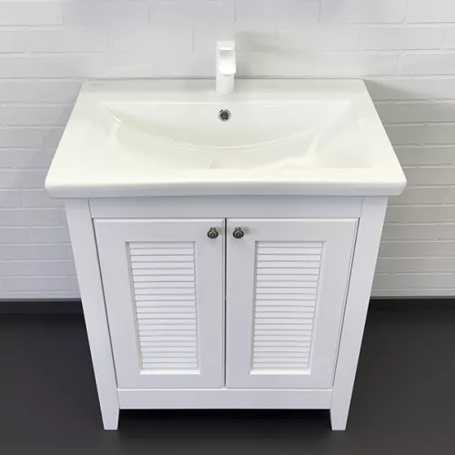 Тумба-умывальник Comforty Классик-70 белый матовый с раковиной Como 70, изображение 6