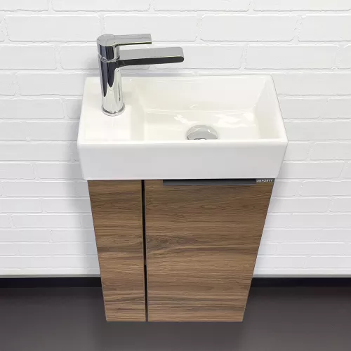 Тумба-умывальник Comforty Матэ-40 с раковиной Comforty 9140, Выбрать цвет: Дуб темно-коричневый, изображение 2