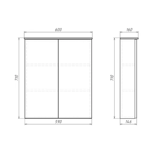 Шкаф подвесной Comforty Моно-60 дуб тёмно-коричневый с черной столешницей, изображение 4