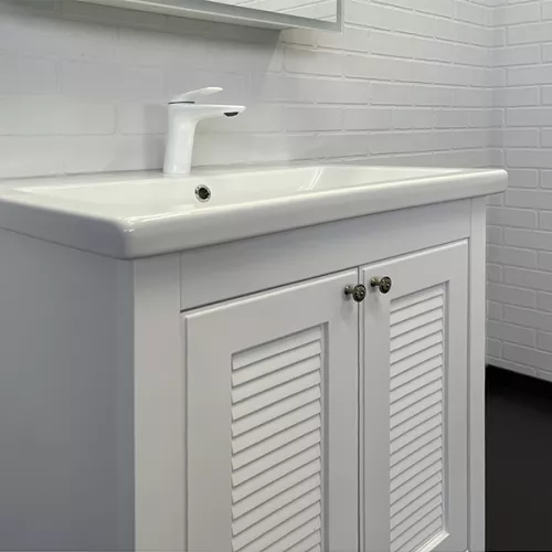 Тумба-умывальник Comforty Классик-70 белый матовый с раковиной Como 70, изображение 7