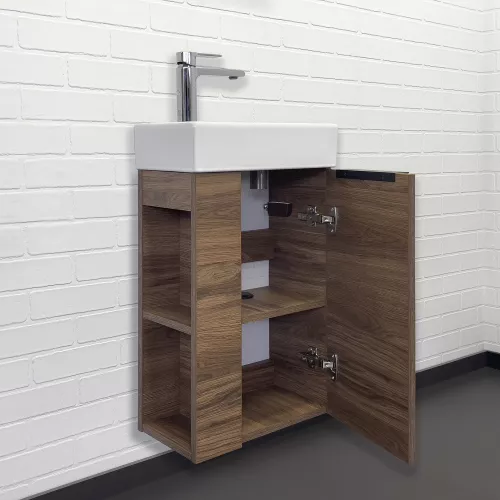 Тумба-умывальник Comforty Матэ-40 с раковиной Comforty 9140, Выбрать цвет: Дуб темно-коричневый, изображение 3