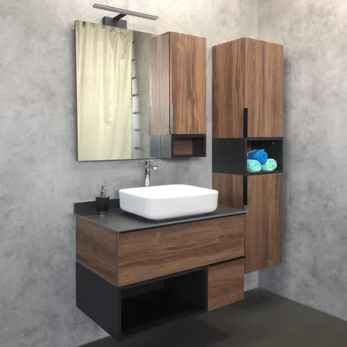 Comforty. Шкаф-колонна Штутгарт-40 дуб тёмно-коричневый, изображение 5