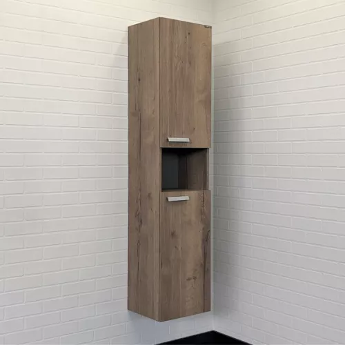 Мебель для ванной: Шкаф-колонна Comforty Никосия-35 дуб темный 1 в магазине Акватория
