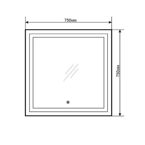 Зеркало Comforty Квадрат 75/90 светодиодная лента, бесконтактный сенсор, Выбрать размер: 75, изображение 7