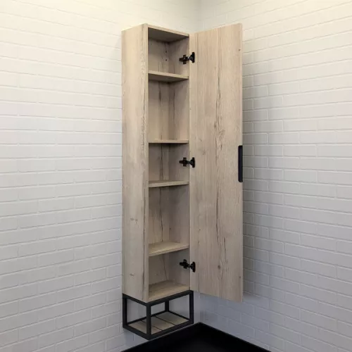 Шкаф-колонна Comforty Порто-35 дуб дымчатый, Выбрать цвет: Дуб дымчатый, изображение 3