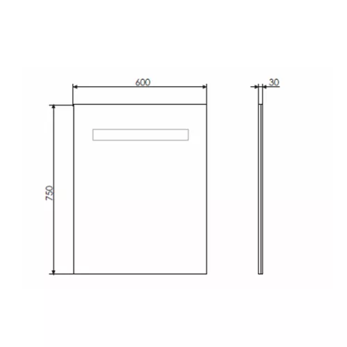 Зеркало Comforty Виола-60 светодиодная лента, бесконтактный сенсор 600*750, изображение 2