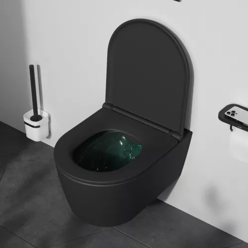 AM.PM Func подвесной унитаз 49 см FlashClean с сиденьем микролифт, черн мат, изображение 3