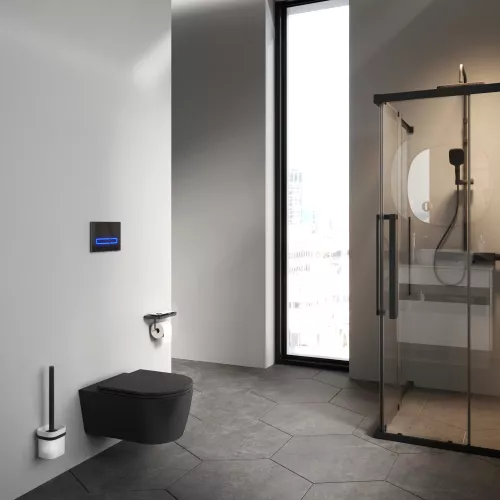 AM.PM  Func подвесной унитаз 54 см FlashClean с сиденьем микролифт, черн мат, изображение 4