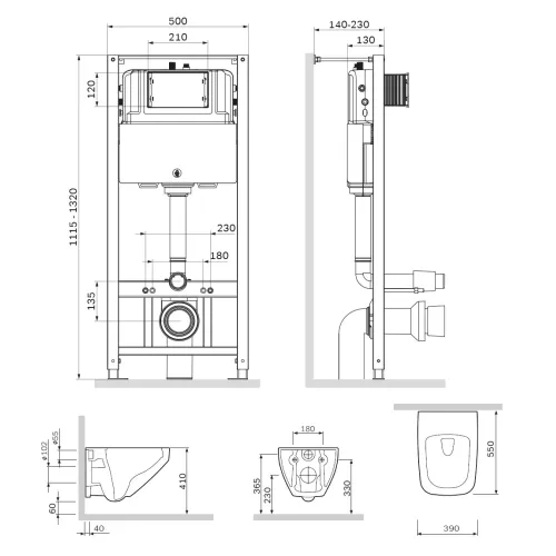 AM.PM  Inspire  V2.0 Подвесной комплект: унитаз, инсталляция , аксессуары, изображение 9