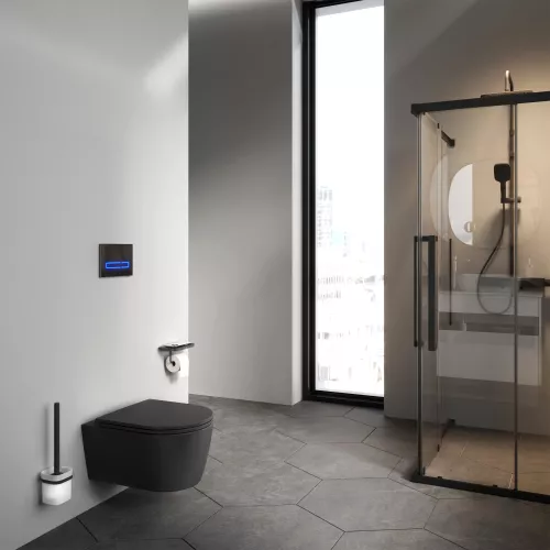 AM.PM Func подвесной унитаз 49 см FlashClean с сиденьем микролифт, черн мат, изображение 4