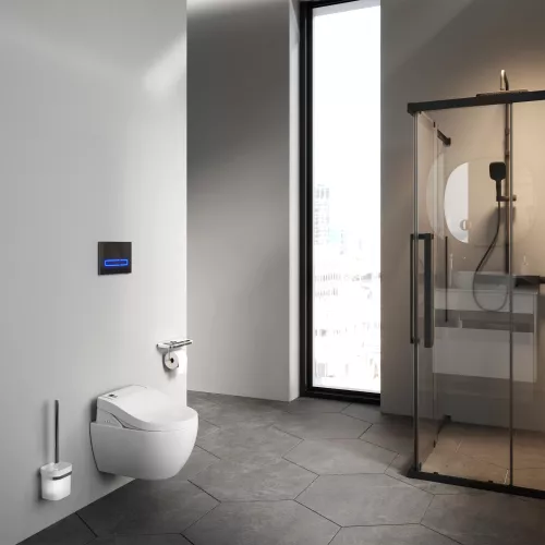 AM.PM Awe подвесной унитаз с электронной крышкой биде Clean Care, изображение 5