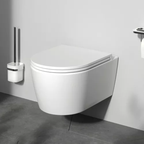 AM.PM Func подвесной унитаз 49 см FlashClean с сиденьем микролифт, бел мат, изображение 2