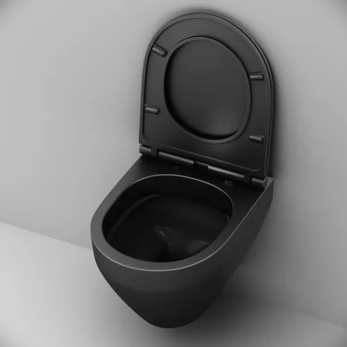 AM.PM Spirit V2.0 подвесной унитаз FlashClean с сиденьем микролифт, черн мат, изображение 6