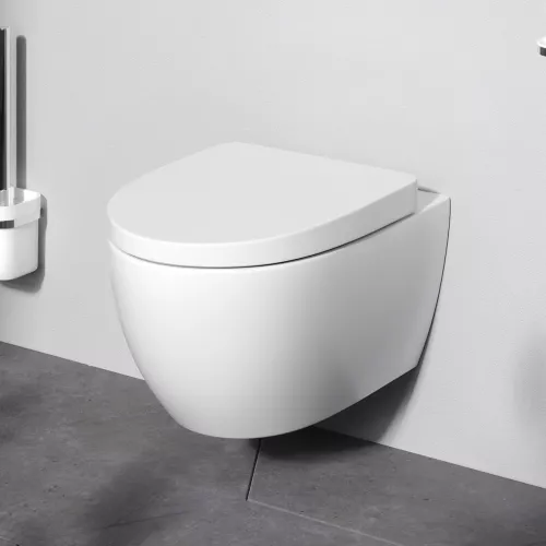 Унитаз подвесной AM.PM Awe C111738WH c сиденьем микролифт, белый, изображение 2