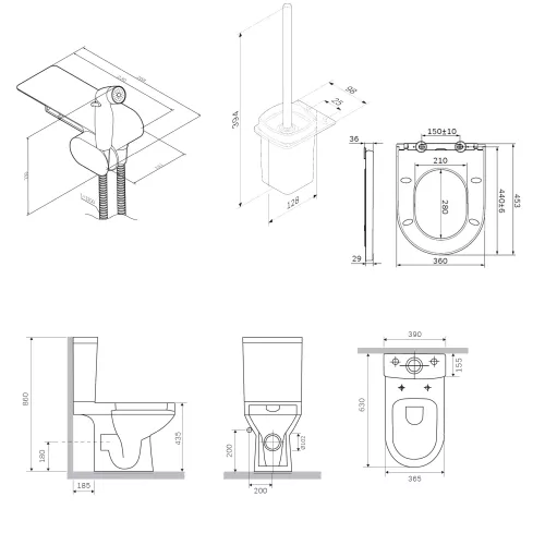 AM.PM Spirit V2.0 набор унитаз-компакт с гиг.душем, изображение 10