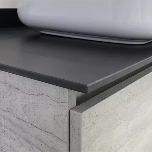 Тумба-умывальник Comforty Прага-120 дуб белый с графитовой столешницей с раковиной, Внешний вид: раковина Comforty T-Y9378, изображение 4