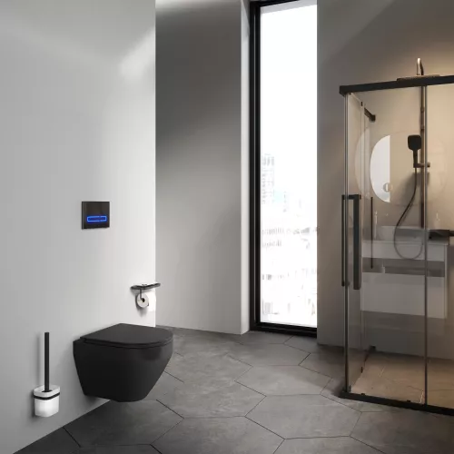 AM.PM Spirit V2.0 подвесной унитаз FlashClean с сиденьем микролифт, черн мат, изображение 4