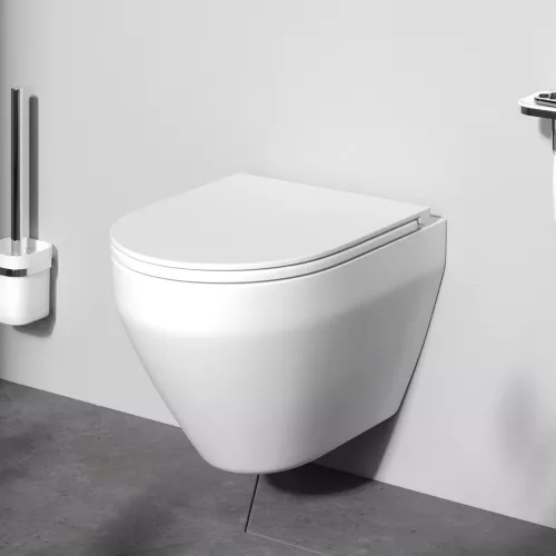 AM.PM Spirit V2.0 подвесной унитаз FlashClean с сиденьем микролифт, бел мат, изображение 2