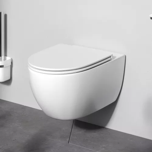 Унитаз подвесной AM.PM Awe C111700WH безободковый c сиденьем микролифт, белый, изображение 2
