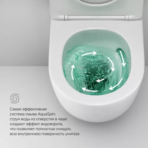 AM.PM Like подвесной унитаз AquaSpin с сид м/лифт, изображение 8