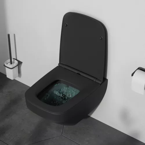 AM.PM Inspire V2.0 подвесной унитаз FlashClean с сиденьем микролифт, черн мат, изображение 3