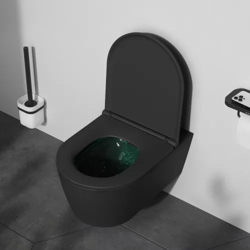 AM.PM  Func подвесной унитаз 54 см FlashClean с сиденьем микролифт, черн мат, изображение 3