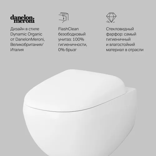 Унитаз подвесной AM.PM Sensation C301700WH безободковый c сид. микролифт, белый, изображение 9