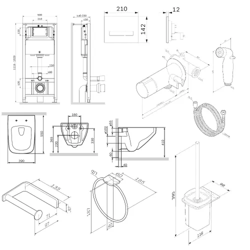 AM.PM ire V2.0 Подвесной комплект, черный, изображение 9