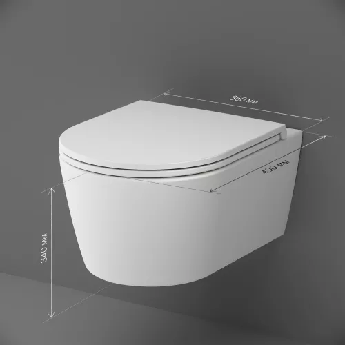 AM.PM Func подвесной унитаз 49 см FlashClean с сиденьем микролифт, бел мат, изображение 11