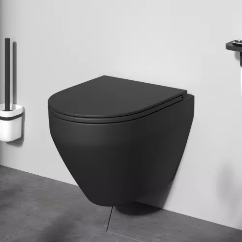 AM.PM Spirit V2.0 подвесной унитаз FlashClean с сиденьем микролифт, черн мат, изображение 2
