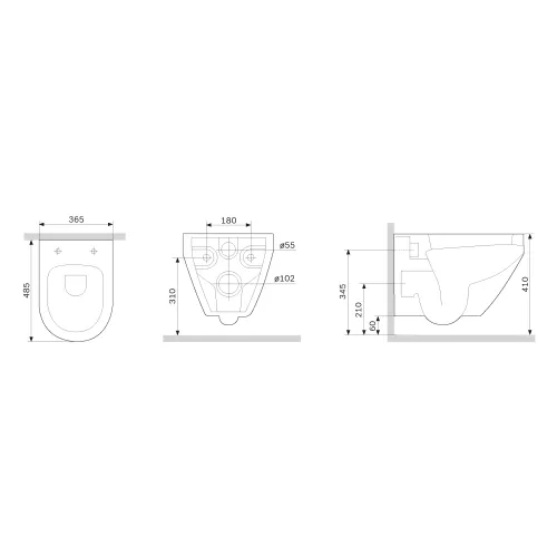 AM.PM Spirit V2.0 подвесной унитаз FlashClean с сиденьем микролифт, черн мат, изображение 11