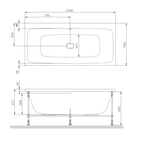 AM.PM Func Ванна акриловая, Выбрать размер: 150х70, изображение 12