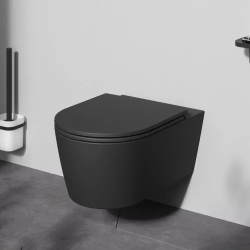 AM.PM  Func подвесной унитаз 54 см FlashClean с сиденьем микролифт, черн мат, изображение 2