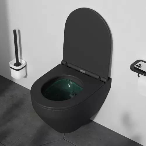 AM.PM Spirit V2.0 подвесной унитаз FlashClean с сиденьем микролифт, черн мат, изображение 3