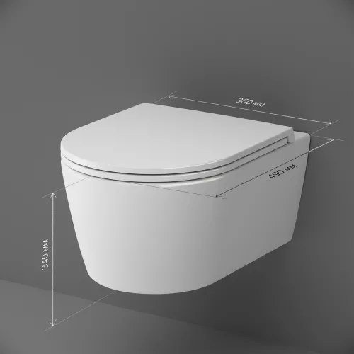 AM.PM Func подвесной унитаз 49 см FlashClean с сиденьем микролифт, изображение 11