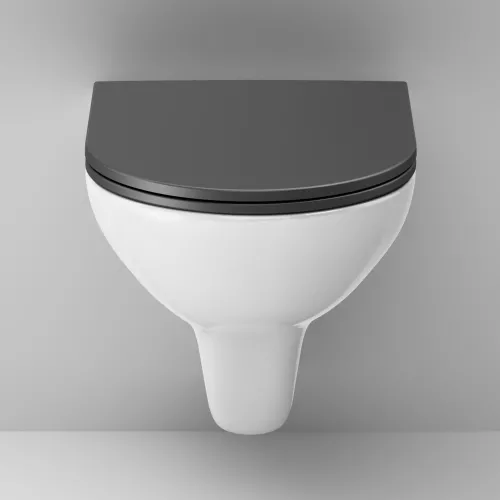 AM.PM  Gem подвесной унитаз FlashClean с черным матовым сиденьем микролифт, изображение 7