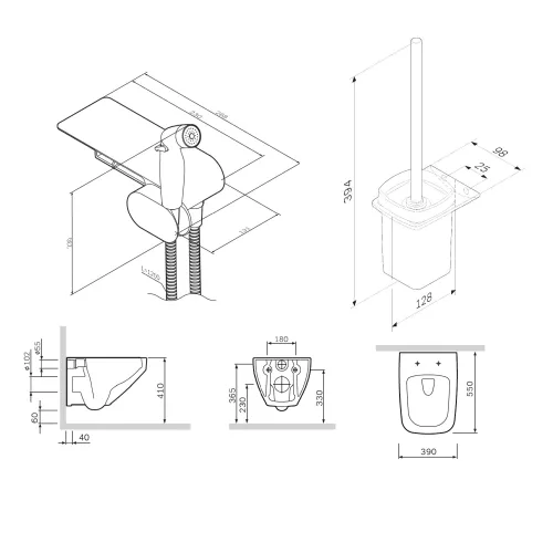 AM.PM Inspire V2.0 набор подвесной унитаз с гиг.душем, изображение 9