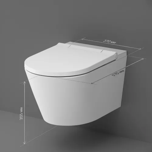 AM.PM Inspire подвесной унитаз с интегрированным электронным биде, изображение 11
