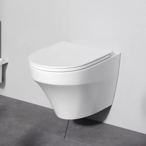 Унитаз подвесной AM.PM Inspire C501700WH безободковый c сид. микролифт, белый, изображение 2